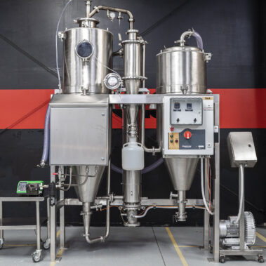 A small spray dryer from Pulse Combustion Systems, an example of our advanced spray drying equipment for pilot-scale production and R&D.